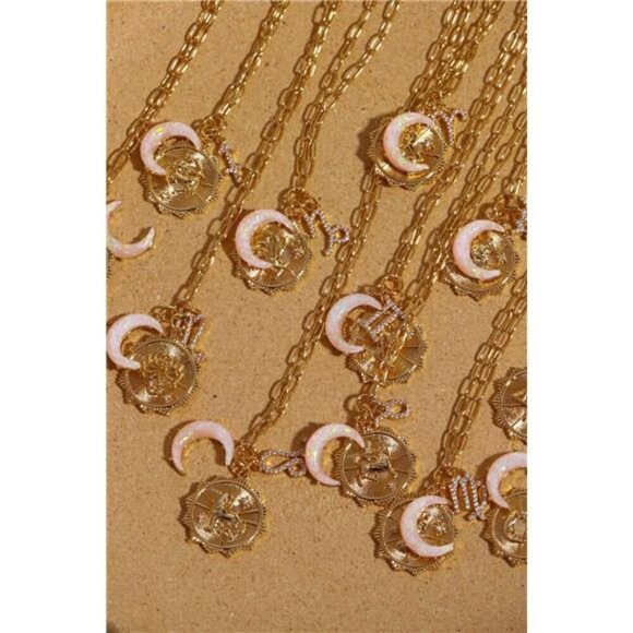 A Classy Chic Boutique Jewelry - Constellation and Moon Pendant Copper Necklace